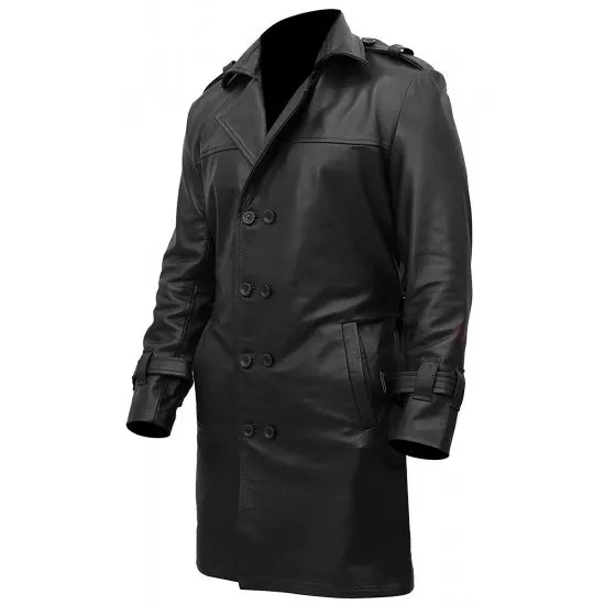 Watchmen Men's Leather Trench Coat | All For Me Today