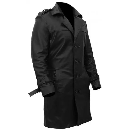 Watchmen Men's Leather Trench Coat | All For Me Today