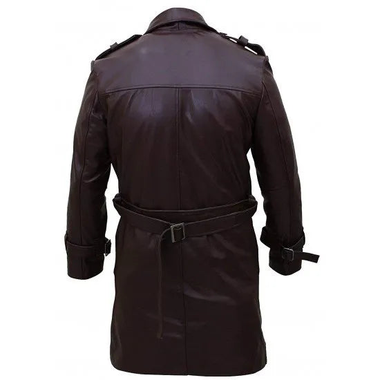 Watchmen Men's Leather Trench Coat | All For Me Today