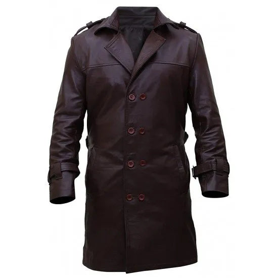 Watchmen Men's Leather Trench Coat | All For Me Today