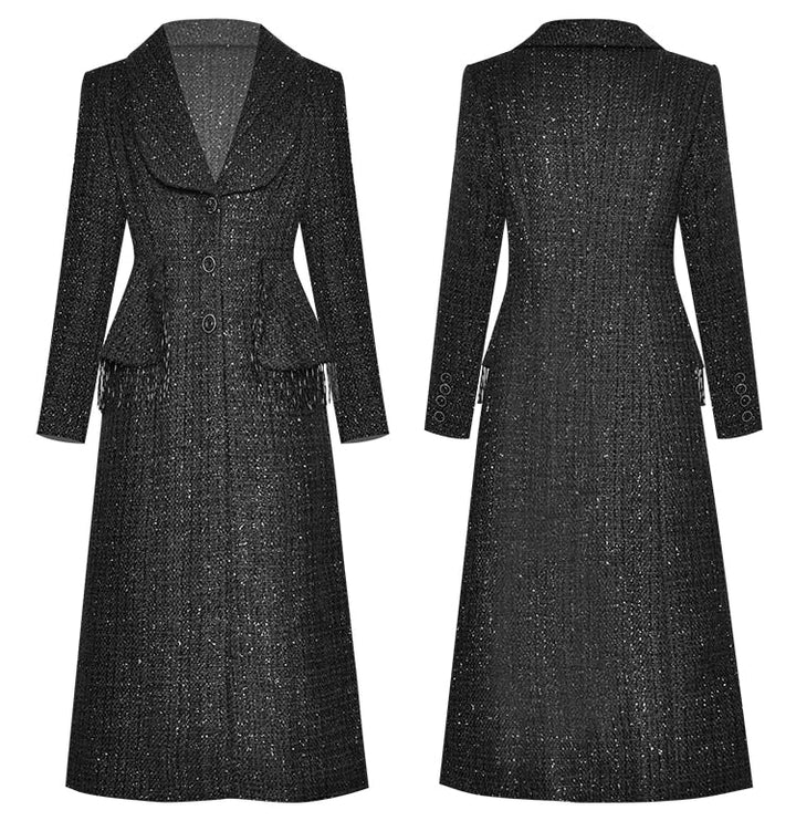 Woolen Windbreaker Single Breasted Beaded Overcoat | All For Me Today