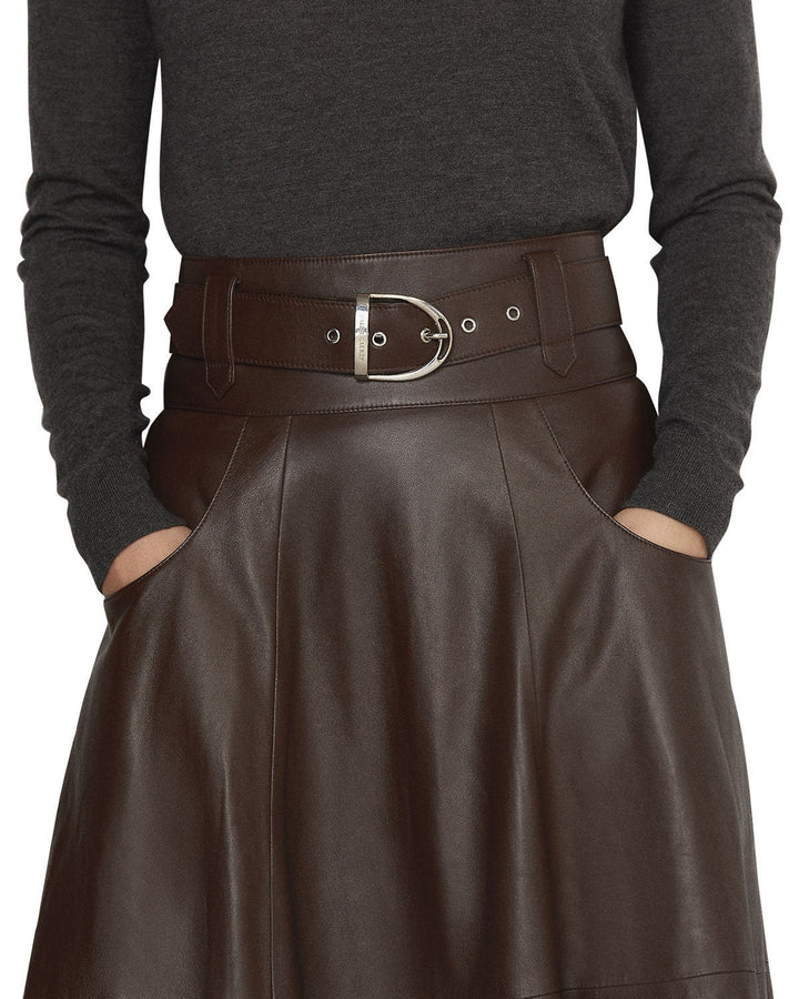 Handmade Genuine Lambskin Leather Women's Mid Calf Skirt| All For Me Today