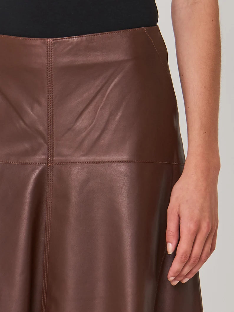 Handmade Genuine Leather Women's A-Line Skirt| All For Me Today